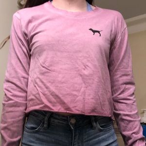 purple VS long sleeve crop top